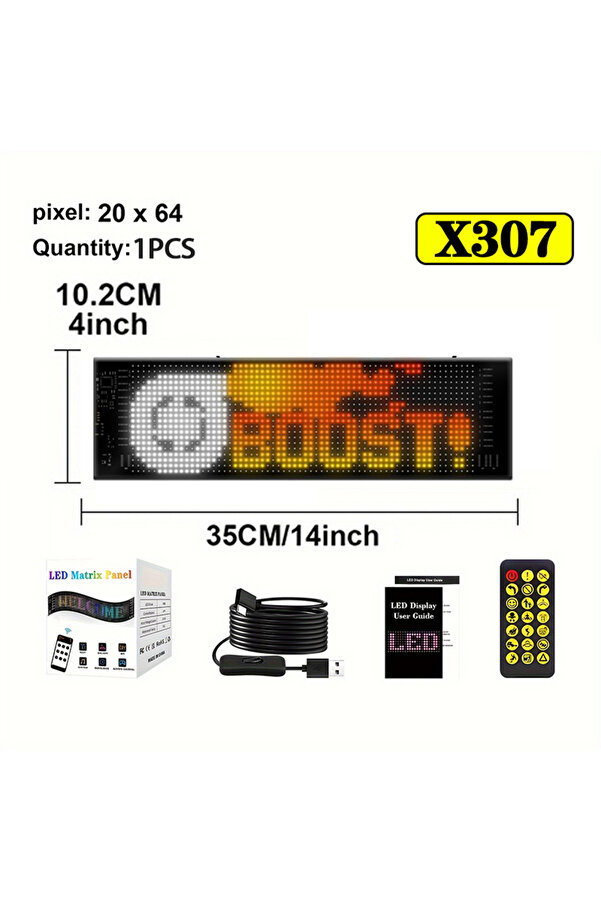 Chegit 20x64 Led Rgb Led Car Sign Animation Led Matrix Pixel Panel Diy ...