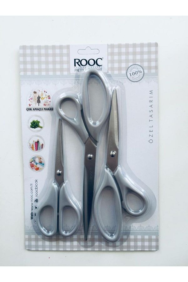 Rooc-Pretty and Elagant 3-Piece Multi-Purpose Scissors /Green-Mks9 1