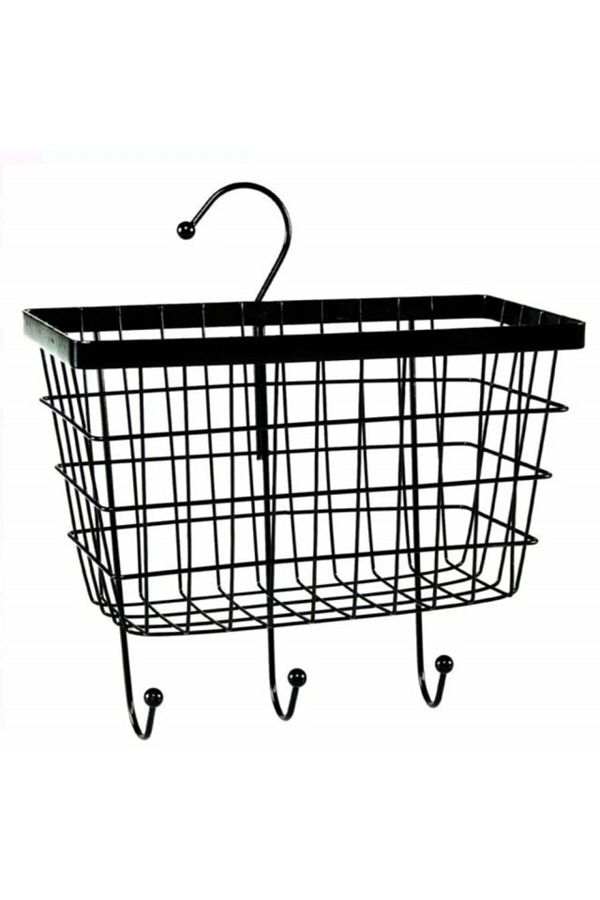 PUFO-Shelf with support and hooks for organizing and storing spices, kitchen utensils or bathroom items 1
