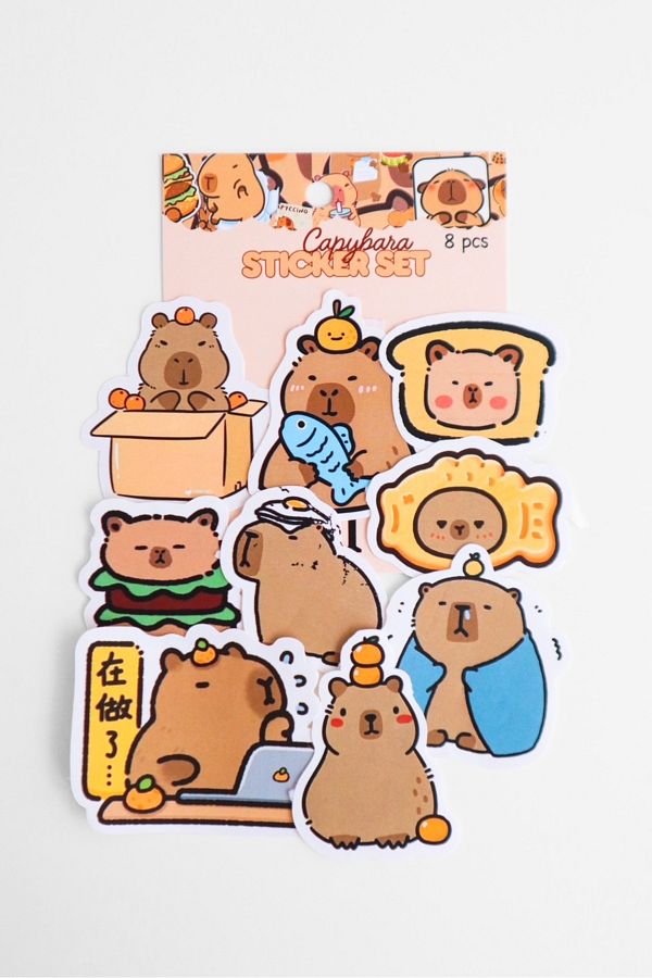 EFBUTİK-Capybara Sticker Set of 8 1