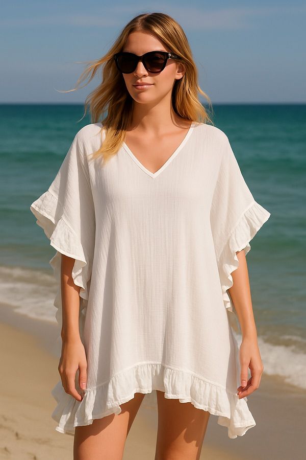 Bedinn-Γυναικείο Muslin Beach Poncho - Κομψό, άνετο και ελαφρύ σχέδιο 1