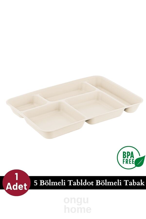 ongu home 5 Bölmeli Tabldot Tabak Yıkanabilir Mama Tabağı Yemek Tabağı Kahvaltı Tabağı (1 Adet)