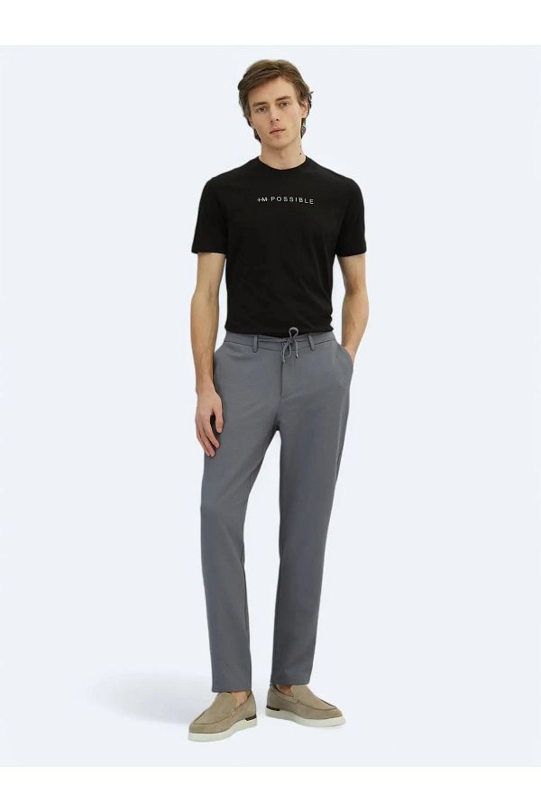 Kip-Pantaloni casual de jogging tricotați gri 1