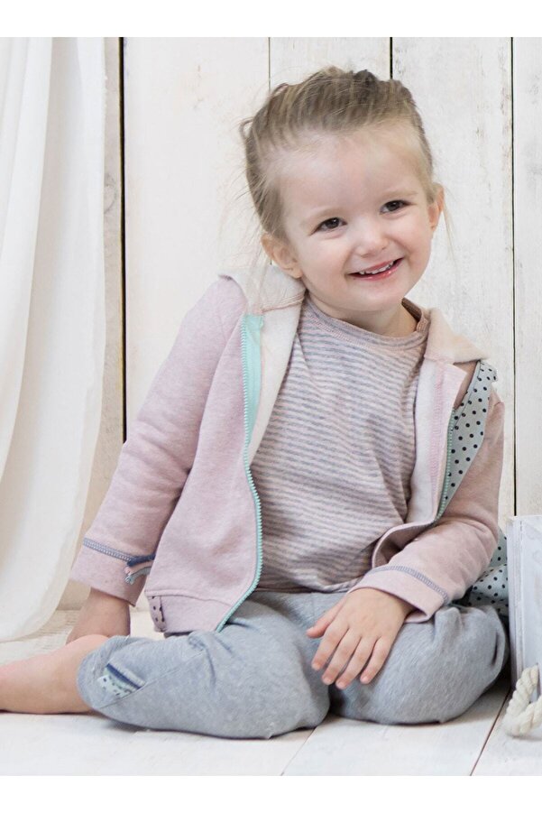 Organicera Organik Kapşonlu Mont, Rose Melanj