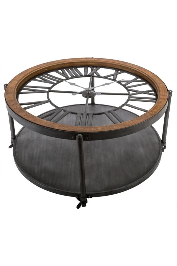 Atmosphera-Chrono Clock Design Round Coffee Table 47 x 90 x 90 cm 1