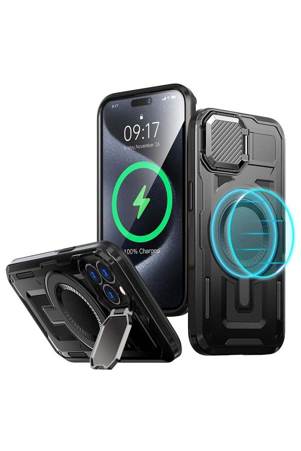 SKYDDAR INNOVATION-Case for iPhone 15 Pro Max, CamVault MagSafe with Camera Protection, sticker set, Black 1