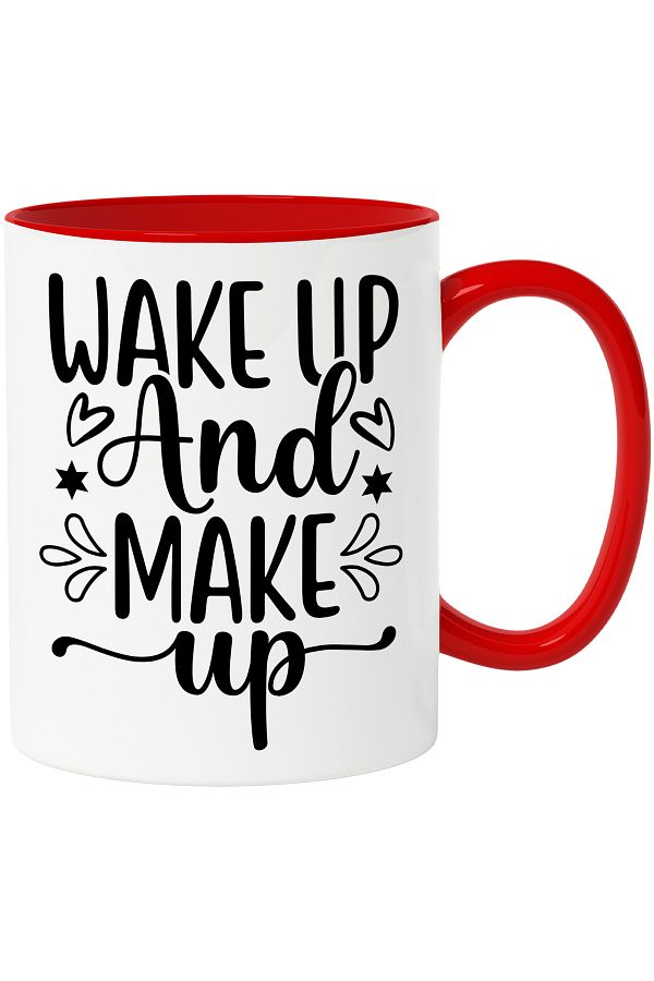 StoryGift Romania-Mug with hearts and a message that urges you to wake up and invent something, With,STG. 1