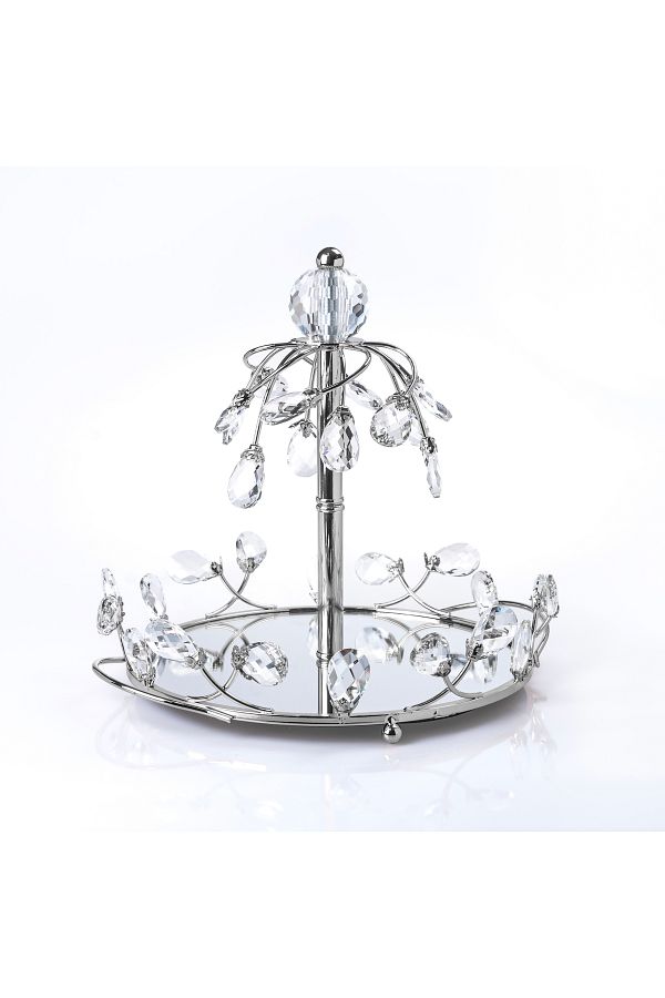 Hinora-Single Layer Mirrored Stylish Presentation Stand with Drop Stones 1