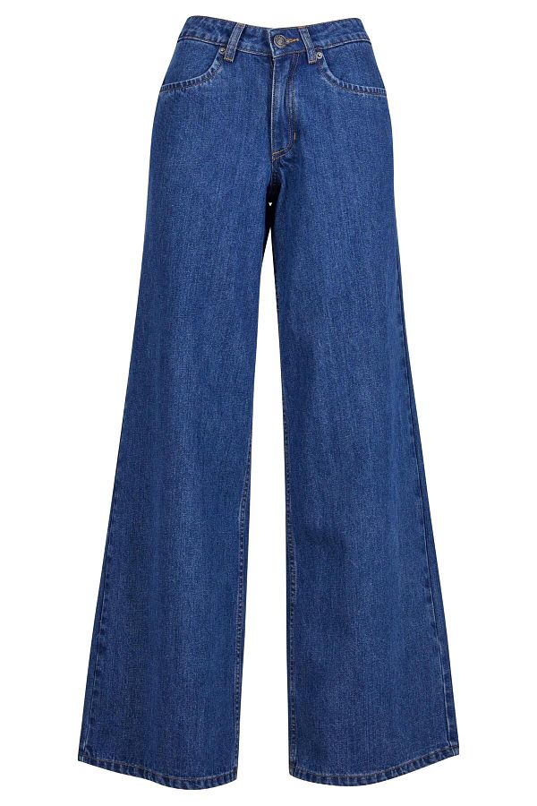 Urban Classics-Damen Ladies Mid Waist Wide Denim 1