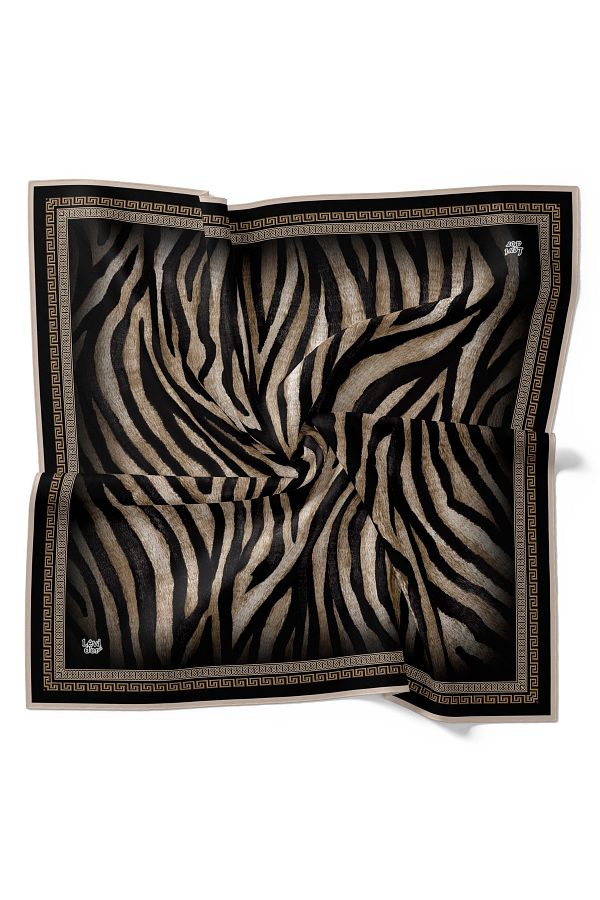 Levidor-Zebra Pattern Sparkling Crystal Scarf 1