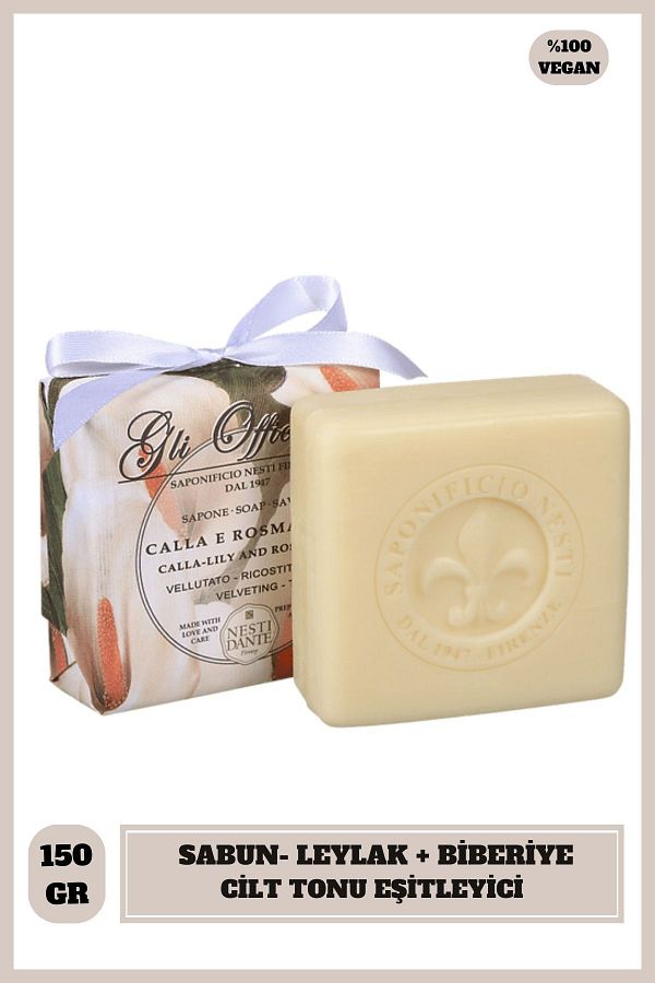 Nesti Dante-Gli Officinali Calla-Lily & Rosemary Soap 200Gr |   Skin Tone Equalizer |   Lilac and Bib 1
