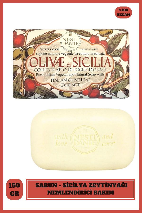 Nesti Dante-Olivae Di Sicilia 150 g Solid Soap - Moisturizing and Olive Extract 1