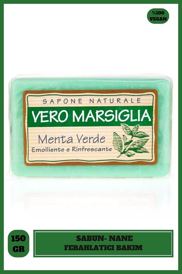 Nesti Dante-Vero Marsiglia Menta Verde Solid Soap 150Gr |   Refreshing |   Mint Extract 1