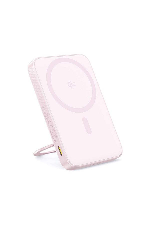 Baseus-Baterie externă, încărcare rapidă, magnetică, tip C, Qi2, 20W, 5000mAh, cablu tip C, PicoGo, roz 1