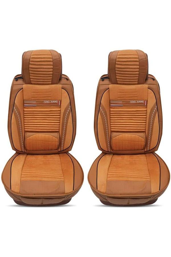 Generic-Seat Cover Cushion For Front Seat High Quality Rexine Premium Version Universal 2 Pcs Set 1