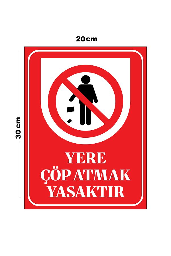 Lucena-Metal Prohibited to Throw Garbage on Floor 20cm X 30cm A4 Size Warning Sign Directional Sign 1