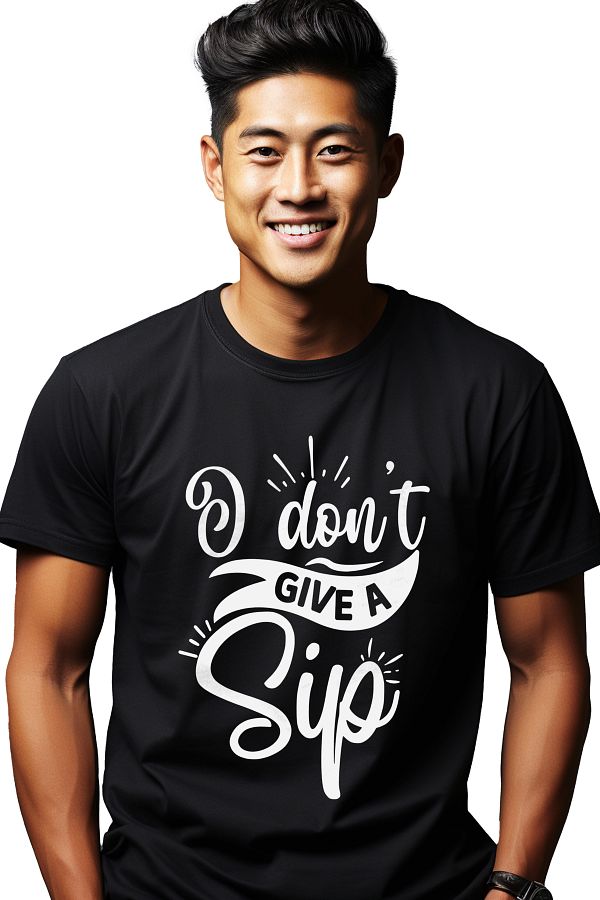 StoryGift Romania-Men's T-shirt with the message "I don't give a sip" - I don't care about the sip with print on the front STG 1