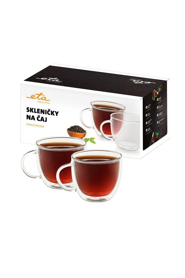 ETA-Set of 2 Tea Cups 9153 91000, 2 X 400 Ml, Double Walled Borosilicate Glass 1