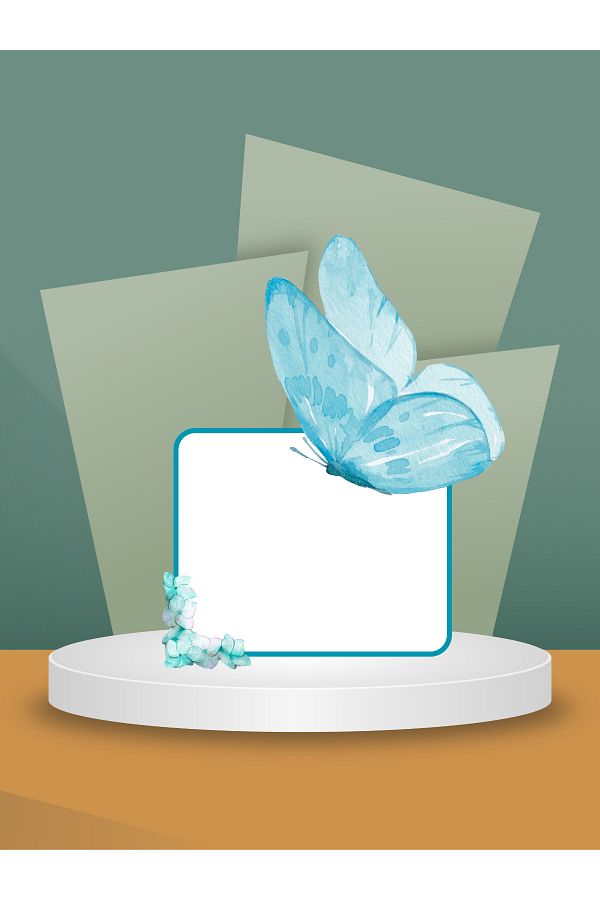 Özcan Toptan Tuhafiye-Gift Turquoise Butterfly Patterned Notepad | Note Paper | Notepad 1