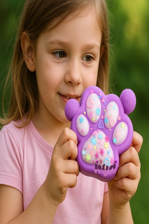Hyd-Toy Squishy Cat Paw Sukushi Paw Sequin Furry Paw Fun Play 1