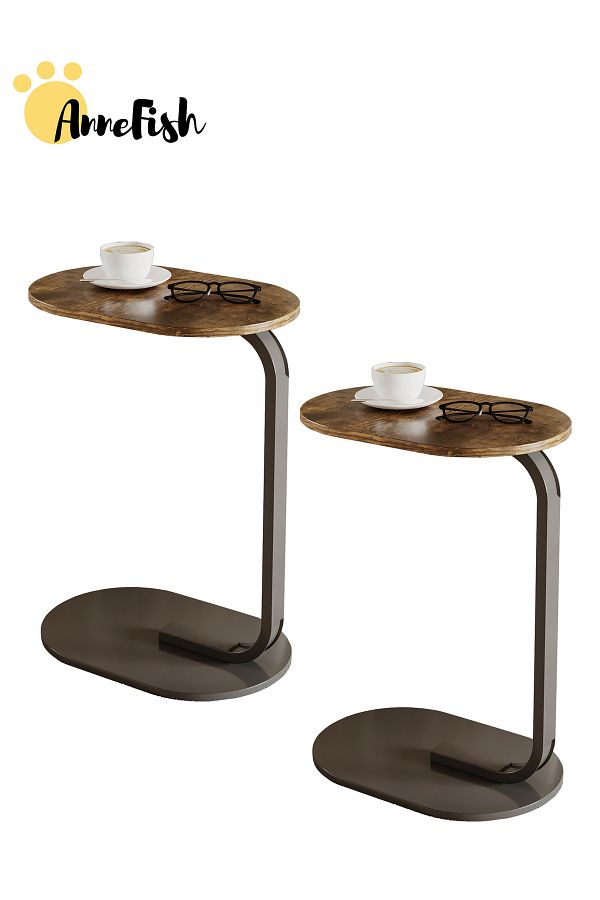 AnneFish-45*30*60cm C-Shaped Coffee Table Sofa Side Table End Table Small Coffee Table Couch Table 1