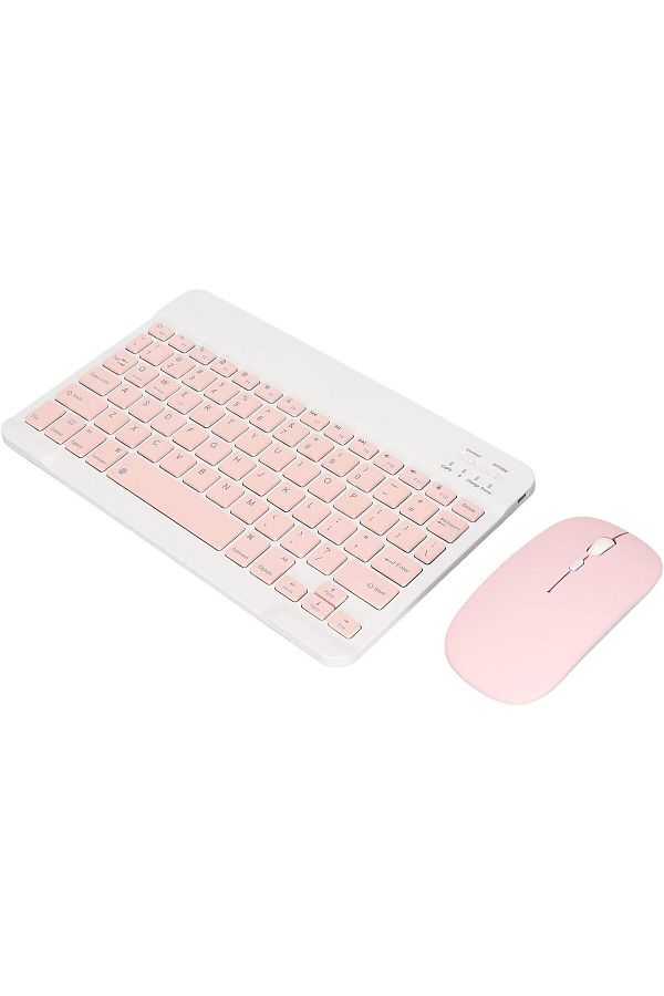 fulina-Wireless Keyboard and Mouse Bluetooth,Rechargeable Wireless Mouse Keyboard Set,Pink,10 inch 1