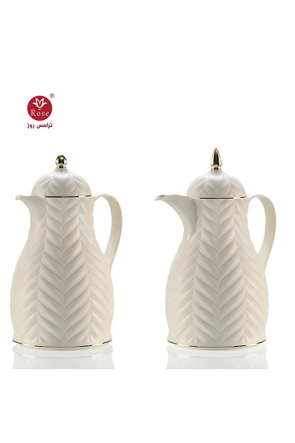 Rose-RS-1919 - A distinctive patterned tea and coffee thermos set consisting of two rose thermoses, one with a capacity of one and a half liters of coffee and one and a half liters of tea. 1