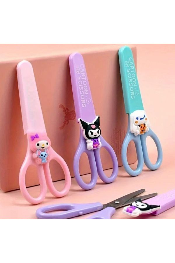 BALCI HEDİYELİK-Sanrio Character Kuromi Child Scissors School Scissors Blunt Tip Scissors 1