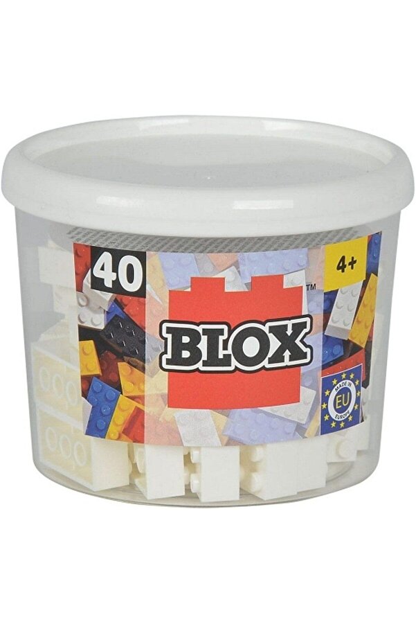 BLOX-Plastic building block set, 40 white pieces, Blox 1