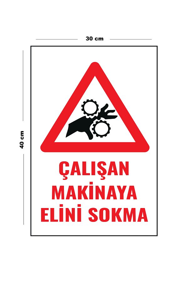 Lucena-Hand Thrusting into Metal Working Machine 30cm X 40cm A3 Size Warning Sign Diversion Sign 1