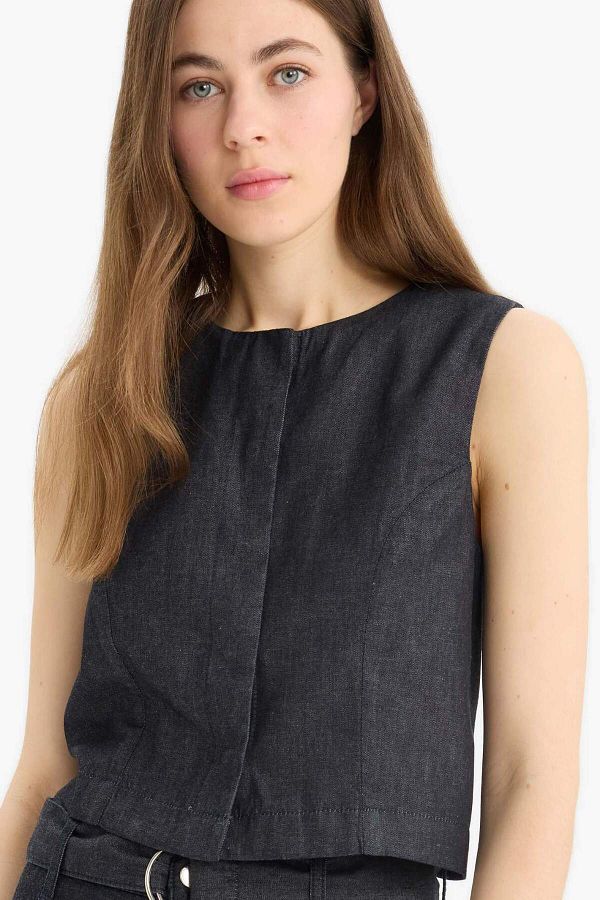 DeFacto-Soft Jean Vest E5798Ax25Sp 1