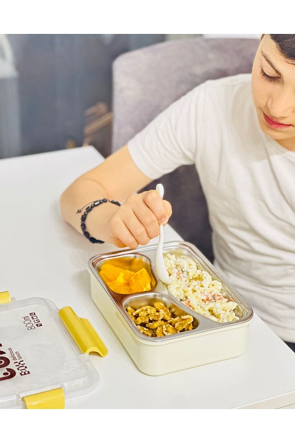 Kayra Stone-Food Transport Storage Container with 3 Compartments(Shipping Is Provided as Mixed) 1