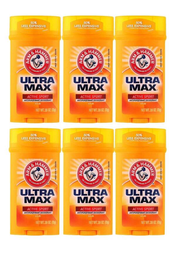 Arm&Hammer-مزيل عرق أرم آند هامر ألترا ماكس مضاد للتعرق، رياضي نشط، 73 جم، 6 قطع 1