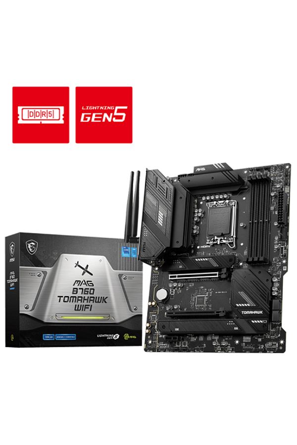 MSI-Intel B760 Tomahawk WiFi DDR5 Socket 1700 - 7000 MHz OC ATX Gaming Motherboard 1