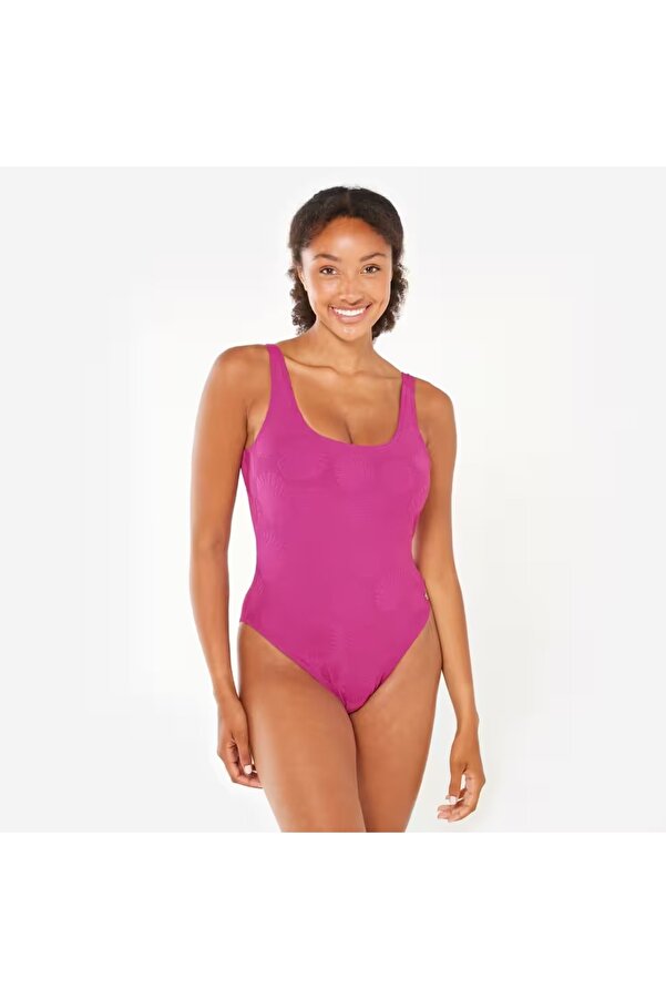 Decathlon Women's U Cut Back Detailed Swimsuit Pink Textured