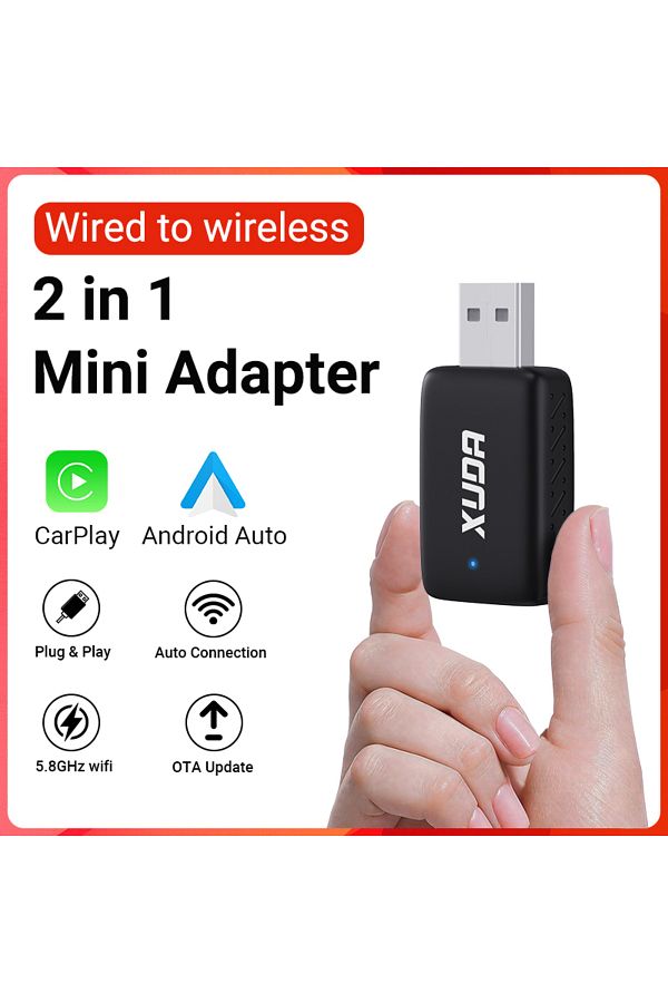 Choice-Carplay and Auto Box XUDA New Mini wired to wireless CarPlay & Android Auto 2in1 adapter is suitable 1