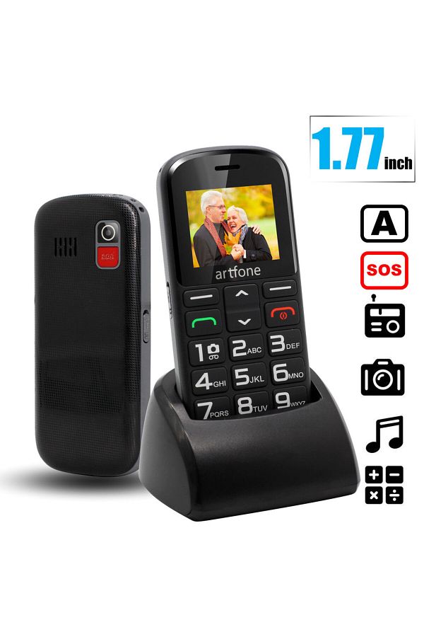 artfone-Official Standard CS182 With Dock Bar Senior Cellphone Artfone CS181 CS182 CS188 GSM 2G Large Voice 1