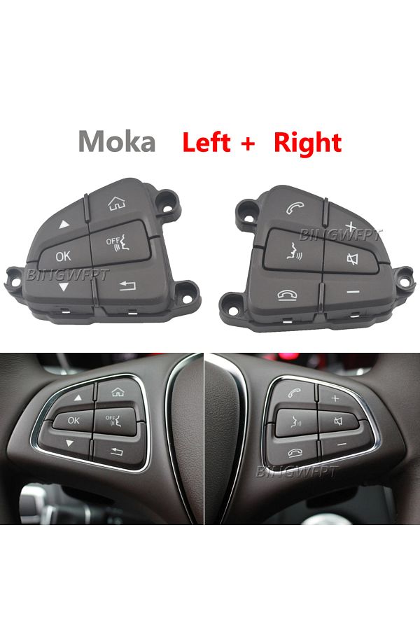 Choice-Moka-1pair 1pair Black/Moka Color Steering Wheel Control Switch Buttons For BENZ C GLC Class W205 W2 1