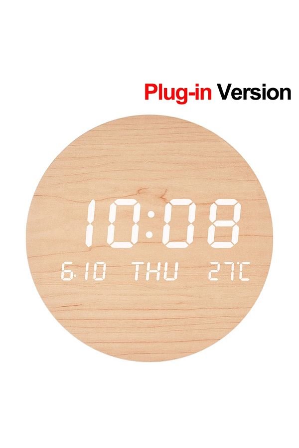 Choice-B1 Plug-in LED Digital Wall Clock Temperature Date Time Multi-function Display Living Room Home Bedr 1