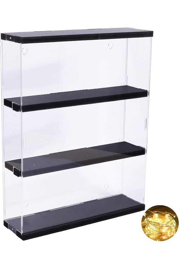 Generic-Acrylic Display Case, Shelves Clear Floating Wall Shelf Display (11.8"L x 3.3"W x 14.8"H) 1