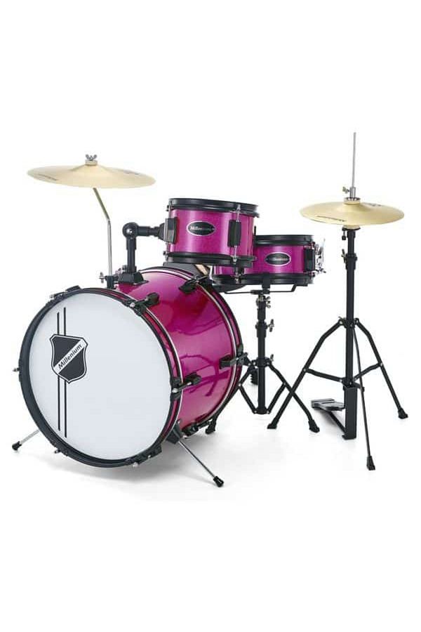 Millenium-Millenium Youngster Drum Set Pink Spkl Kids Drum Set 1