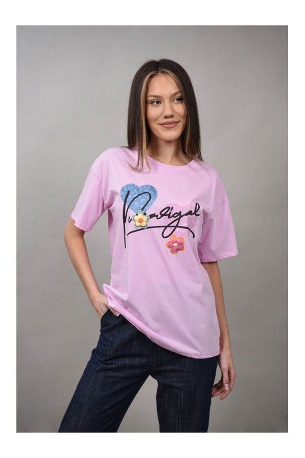 Cocco Rossa-TWO HEARTS CASCARE T-SHIRT Pink M-L 1
