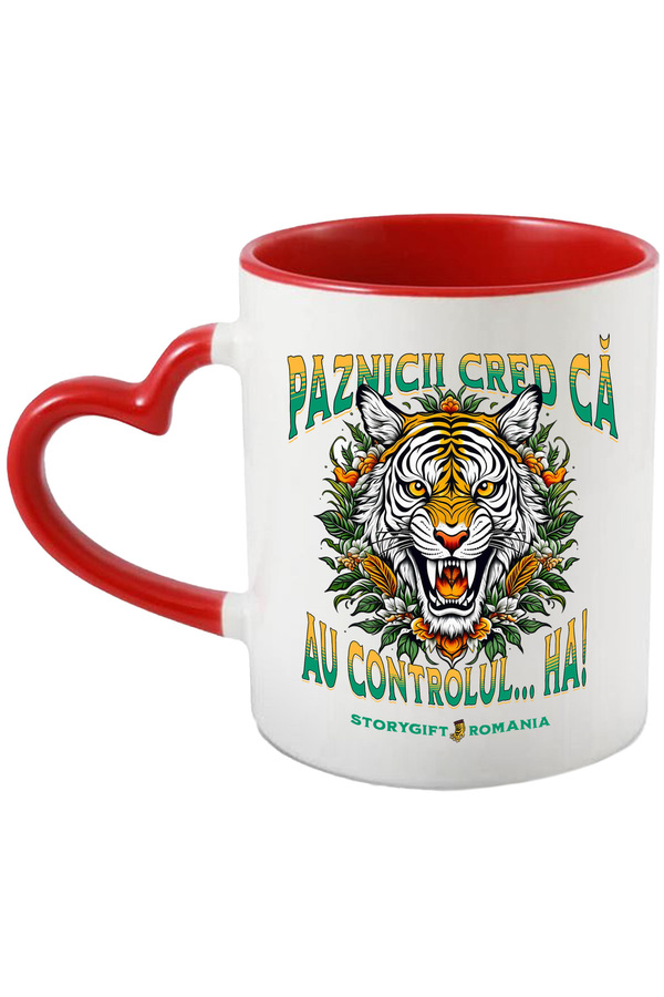 StoryGift Romania-Angry tiger mug text guards think they have control, funny prison animal d, With 1