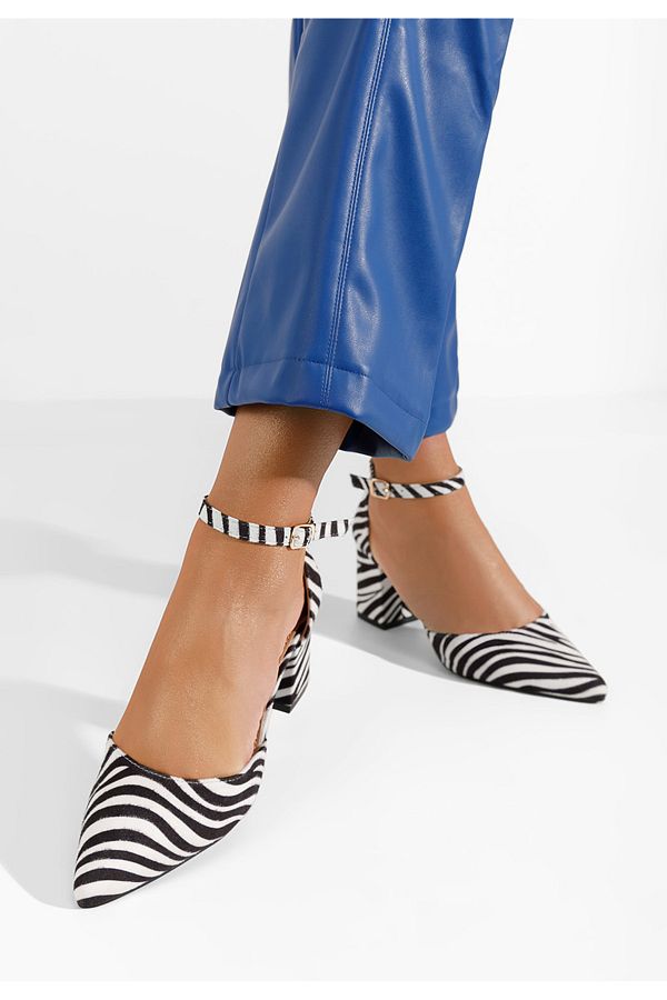 B T Shoes-Alivila V2 Zebra Chunky Heel Shoes 1