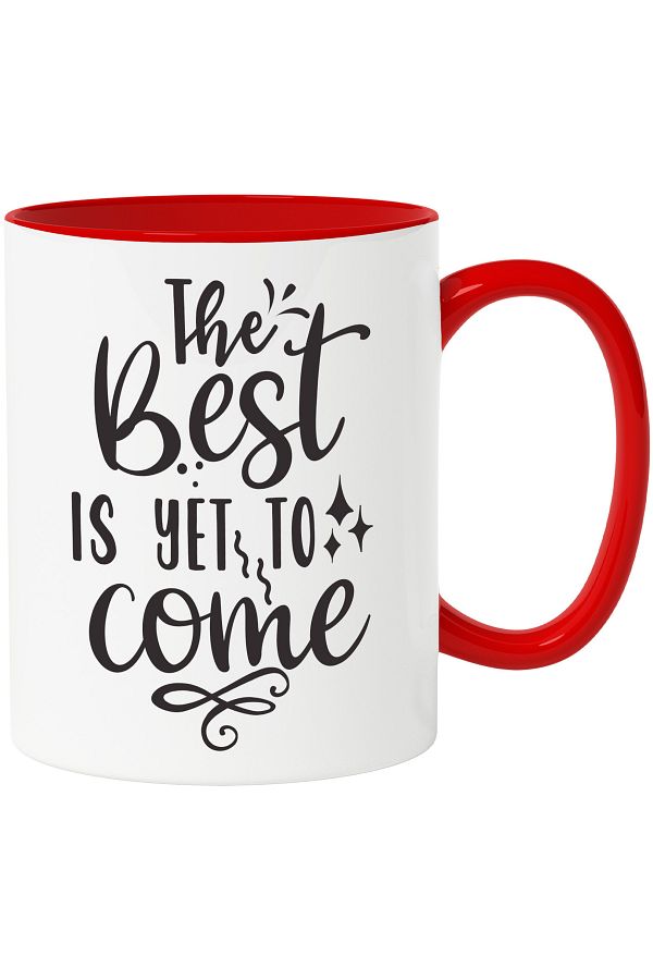 StoryGift Romania-Mug with the message "The best is yet to come" with Red Handle, With Red Handle STG 1