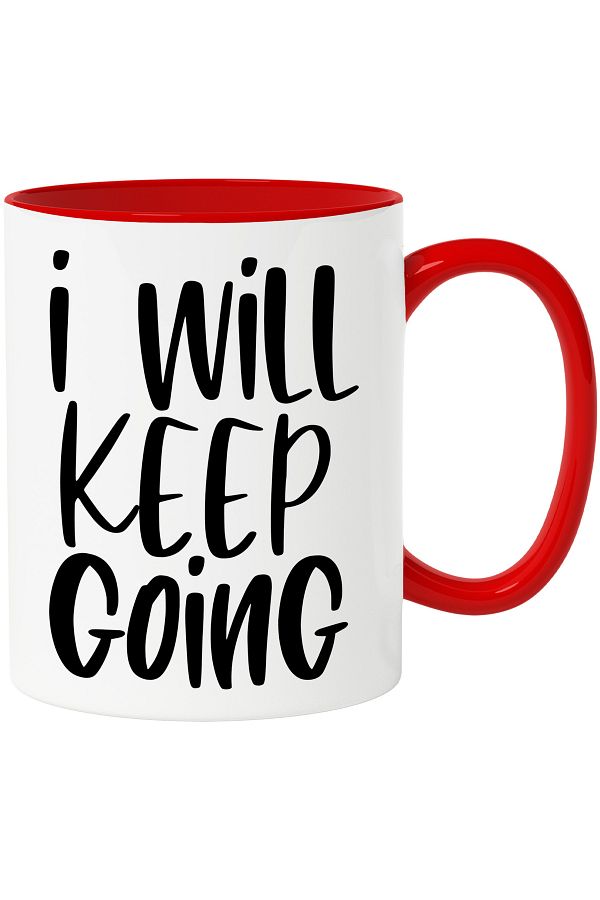 StoryGift Romania-Mug for those who don't give up - gets up when they fall with Red Handle, With M,STG 1