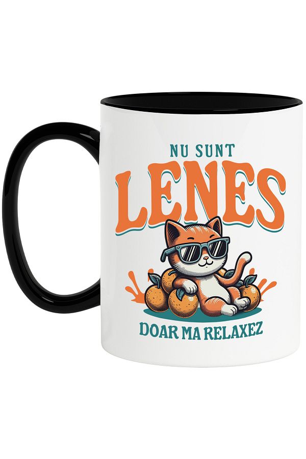 StoryGift Romania-Cat relaxation mug funny text I'm not lazy I'm just relaxing, 330ml, Ceramic c, With, STG 1