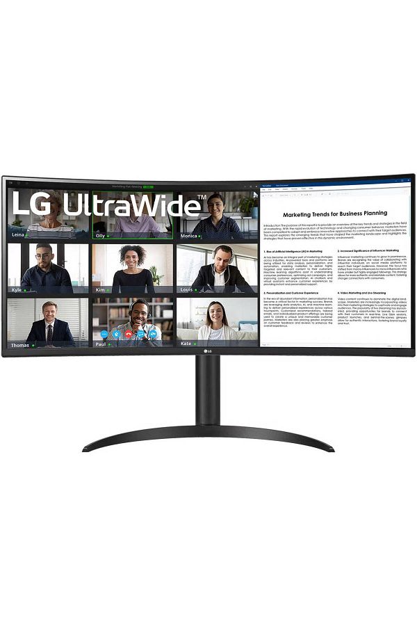 LG-LG 34" UltraWide QHD Curved VA Monitor, 100Hz Refresh Rate & 5ms Response Time, sRGB 99% (Typ.), 1