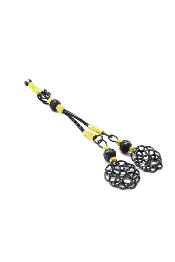 Tesbihane-Gold-Grey Color 1000 Sterling Silver 2-Piece Kazaz Tassel117000129 1