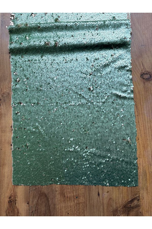 HALFART-Mint Sequin Rectangular Runner |   40X140 cm |   Sparkling Elegant Table Cloth 1